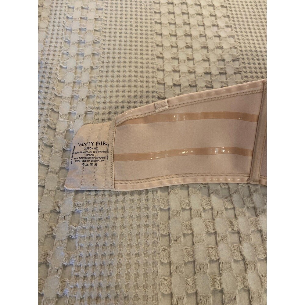 Vanity Fair Strapless Underwire Bra 40D Nude Color 5 Hooks Model 74380 - Picture 7 of 9